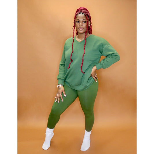 Army Green Pullover Set - Mad Swanky Kouture