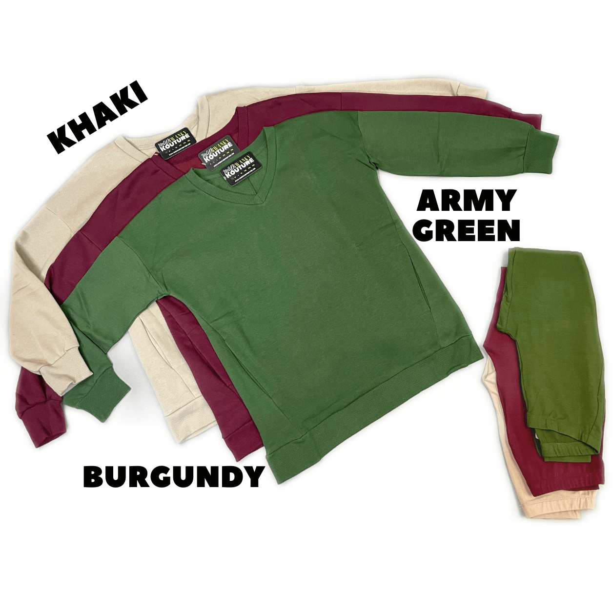 Army Green Pullover Set - Mad Swanky Kouture