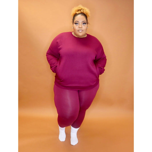 Burgundy Pullover CURVY - Mad Swanky Kouture