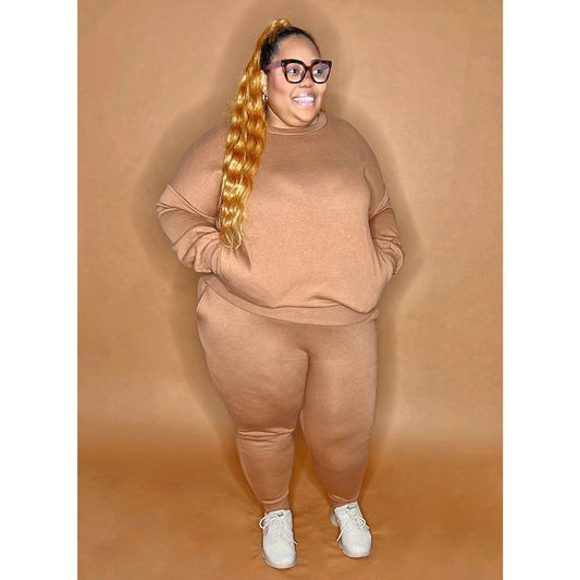 Camel Jogger Set CURVY - Mad Swanky Kouture