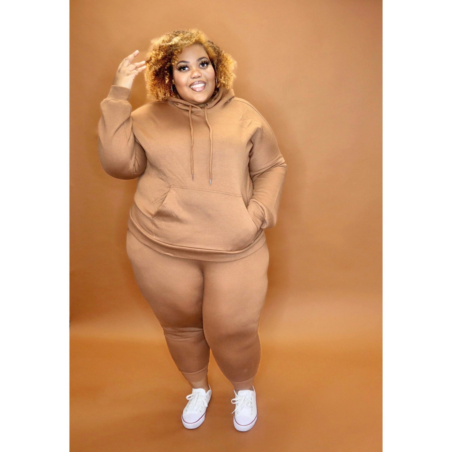 Camel Sweatpant Set CURVY - Mad Swanky Kouture