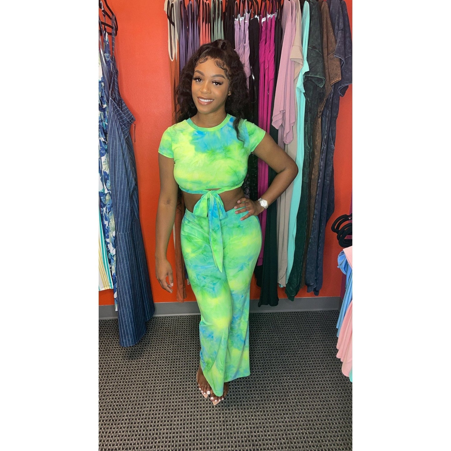 Green Tie Dye Set - Mad Swanky Kouture