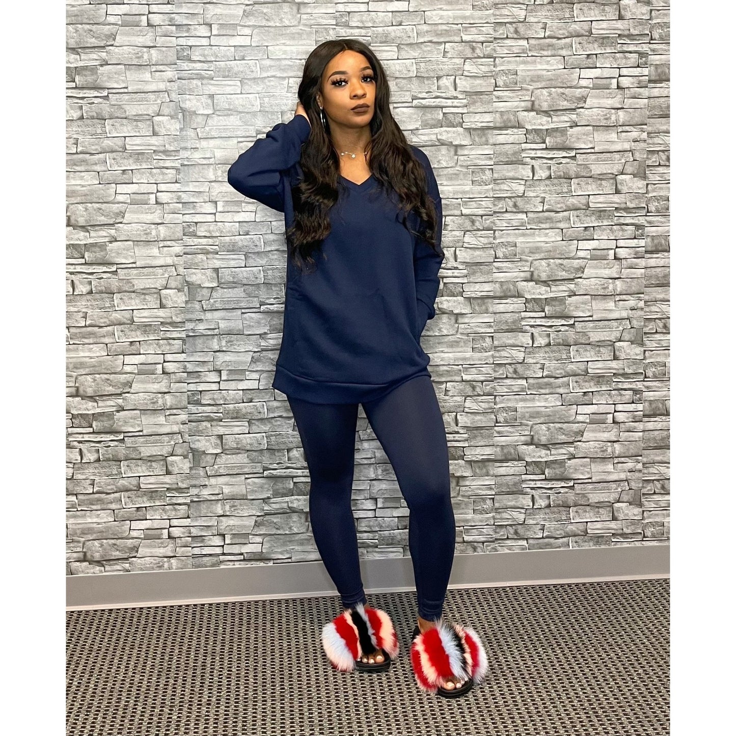 Navy Pullover Set - Mad Swanky Kouture
