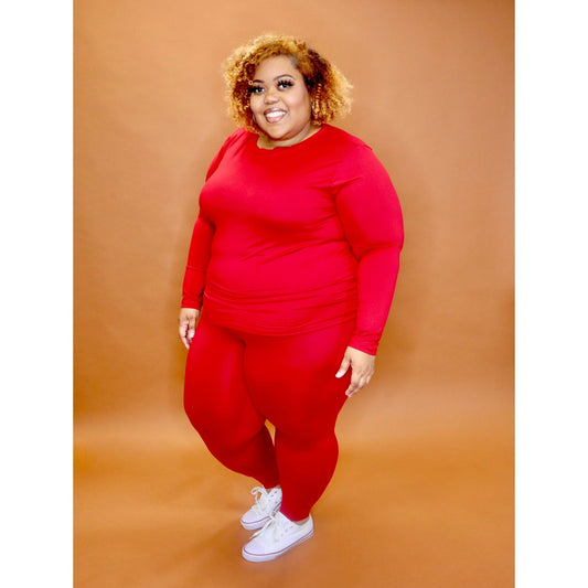 Red Plush Basic CURVY - Mad Swanky Kouture