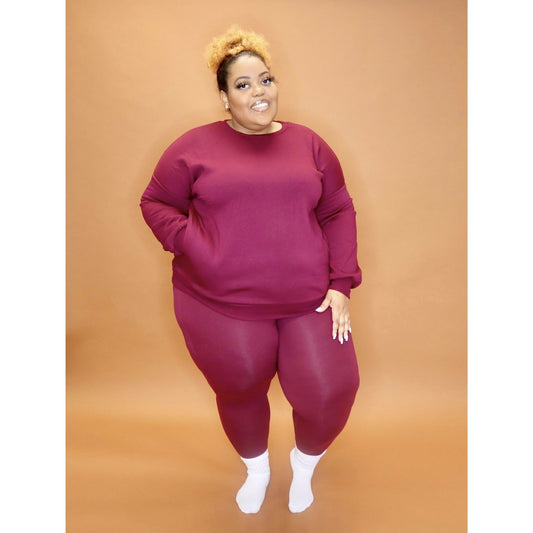 Burgundy Pullover CURVY - Mad Swanky Kouture