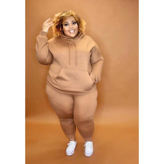 Camel Sweatpant Set CURVY - Mad Swanky Kouture