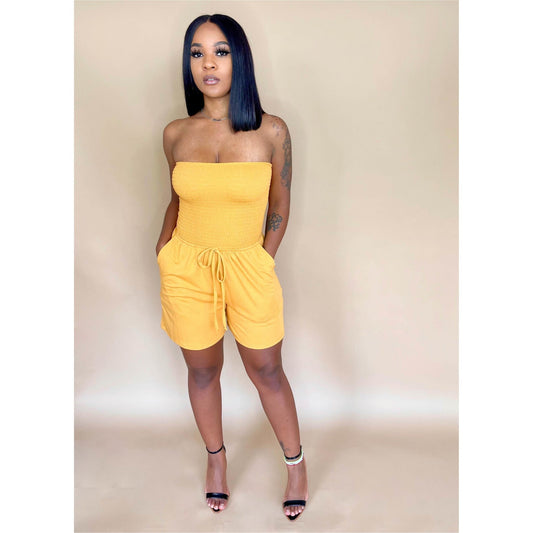 Golden Tube Romper - Mad Swanky Kouture