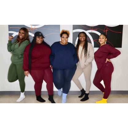 Khaki Pullover Leggings Set CURVY