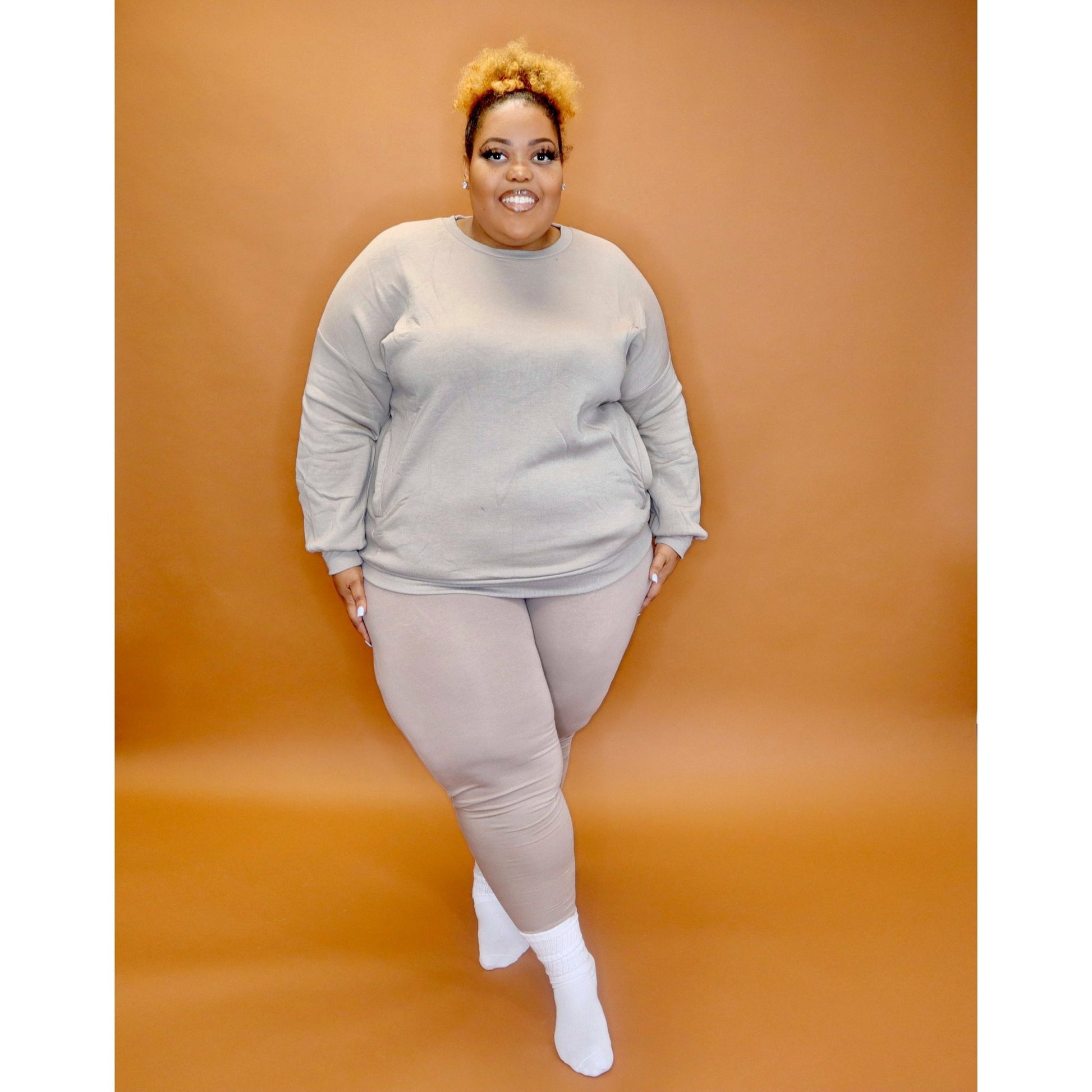 Khaki Pullover CURVY - Mad Swanky Kouture