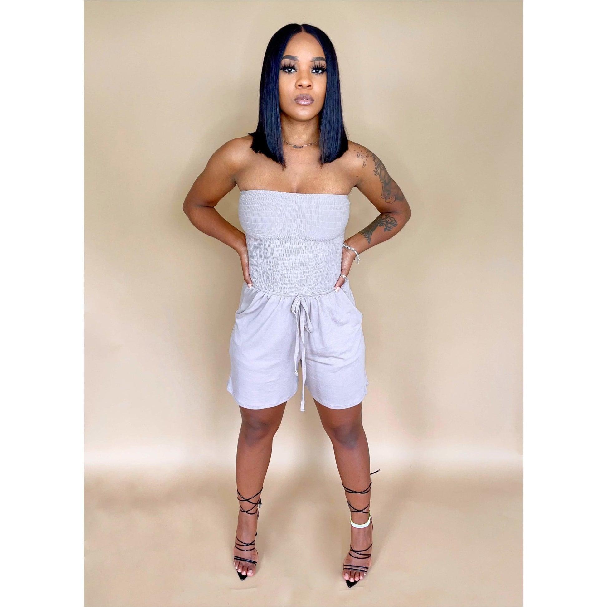 Mocha Tube Romper - Mad Swanky Kouture