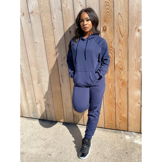 Navy Hoodie Set - Mad Swanky Kouture