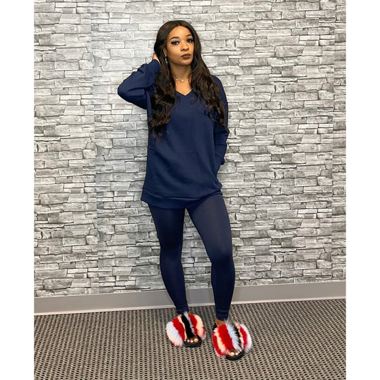 Navy Pullover Set - Mad Swanky Kouture